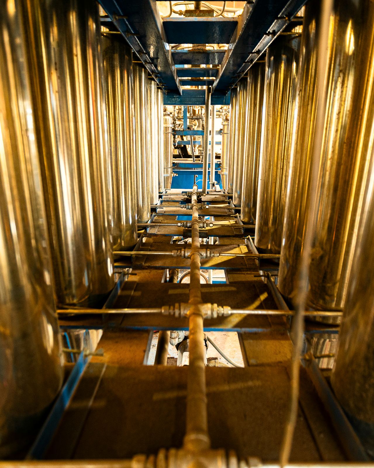 Polished distillation columns at our Leakey plant